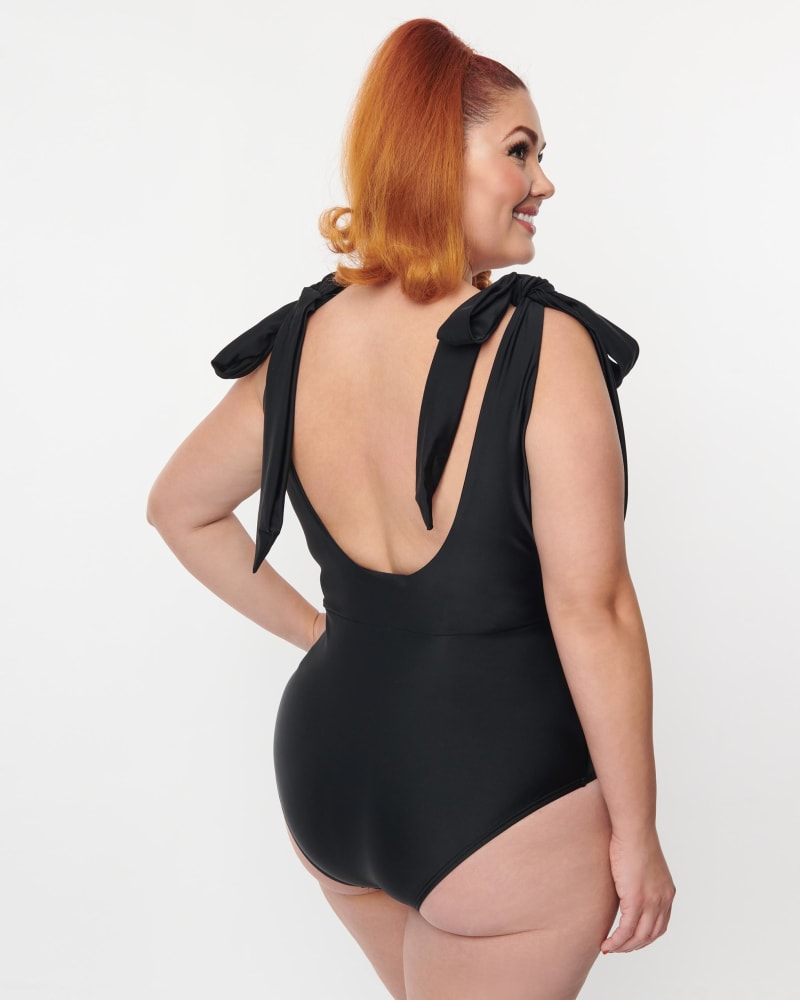 Vintage black one piece swimsuit deals